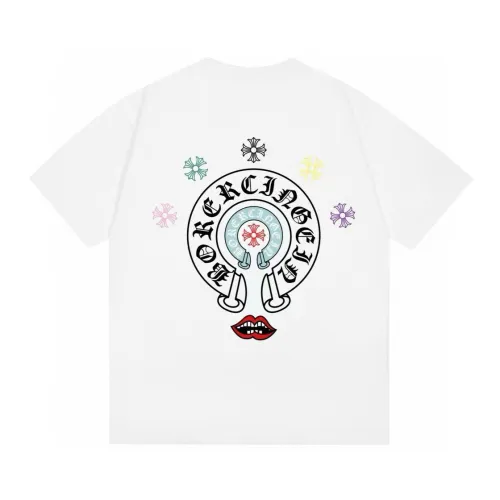 Chrome Hearts Red Lips Colorful Cross Short Sleeve T-shirt