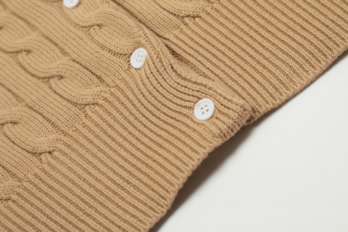 Ralph Lauren Cable-Knit Cotton Short-Sleeve Cardigan