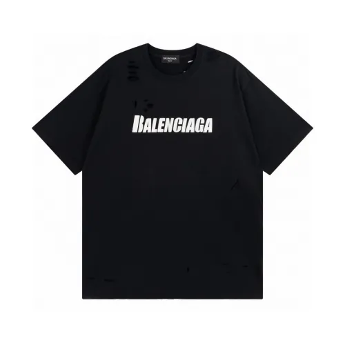 Balenciaga Oversized Distressed Logo Jersey T-Shirt