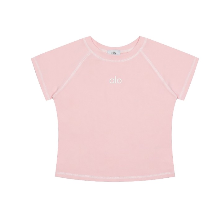 Alo Yoga T-shirt With White Top Stitching Details