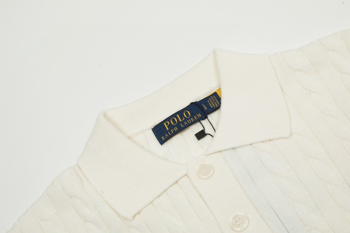 Ralph Lauren Lapel Solid Color Embroidered Logo Knitted Short Sleeve