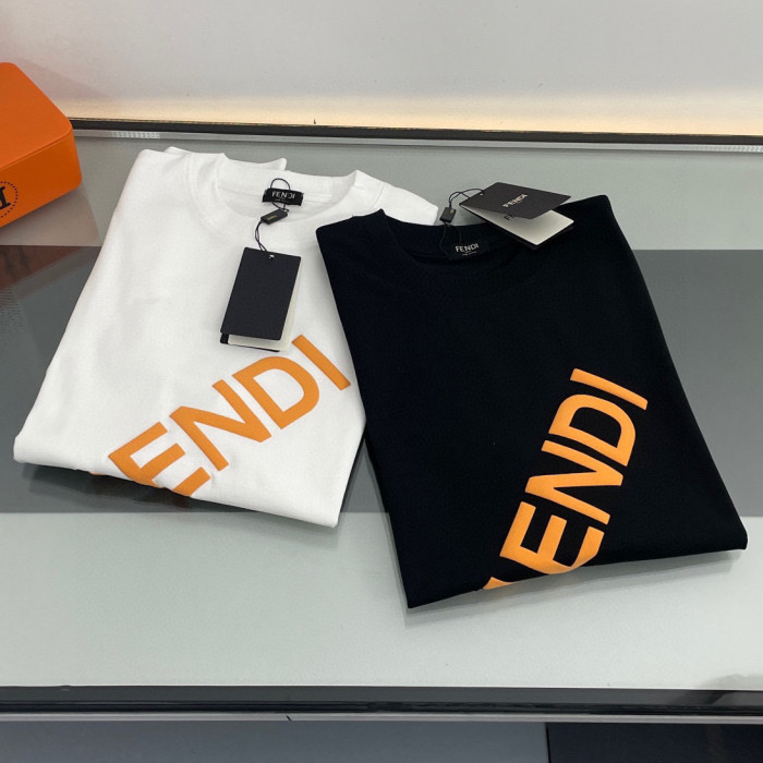 Fendi Logo Print Short Sleeve Crewneck T-Shirt
