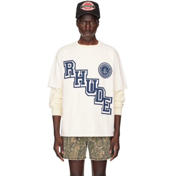 RHUDE COLLEGIATE CREST TEE