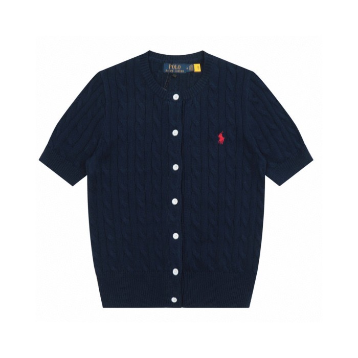 Ralph Lauren Cable-Knit Cotton Short-Sleeve Cardigan