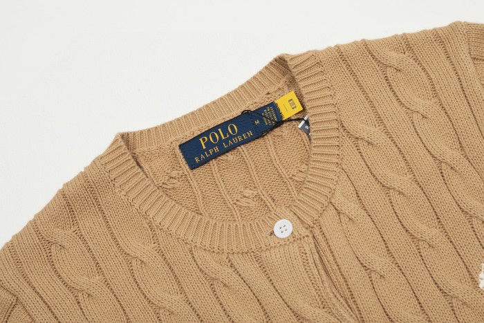 Ralph Lauren Cable-Knit Cotton Short-Sleeve Cardigan