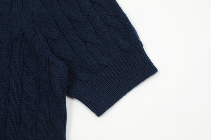 Ralph Lauren Cable-Knit Cotton Short-Sleeve Cardigan