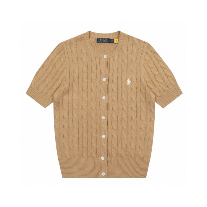 Ralph Lauren Cable-Knit Cotton Short-Sleeve Cardigan