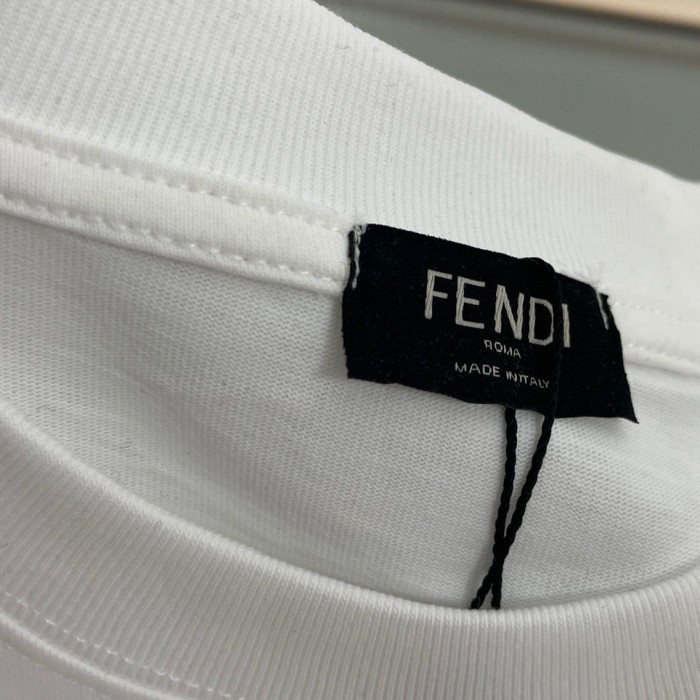 Fendi Logo Print Short Sleeve Crewneck T-Shirt