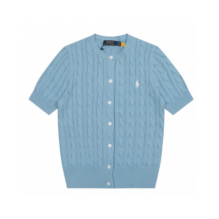 Ralph Lauren Cable-Knit Cotton Short-Sleeve Cardigan
