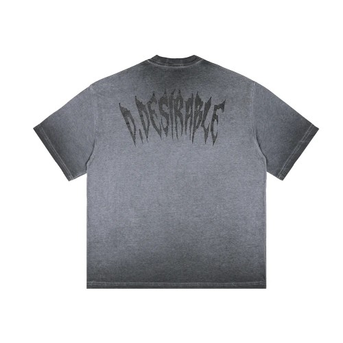 D.Desirable Lightning Crack Wash Gradient T-Shirt