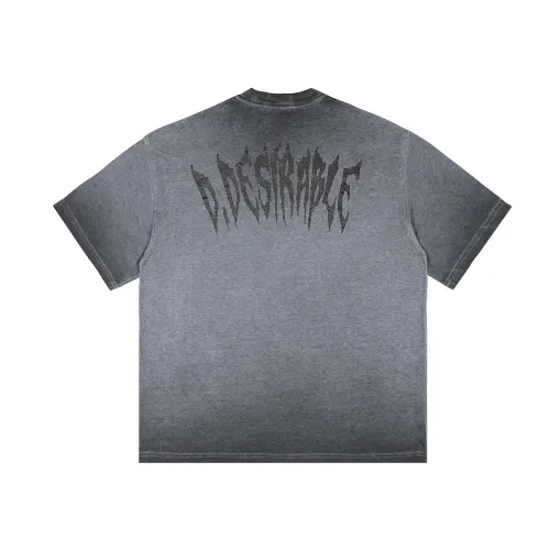 D.Desirable Lightning Crack Wash Gradient T-Shirt