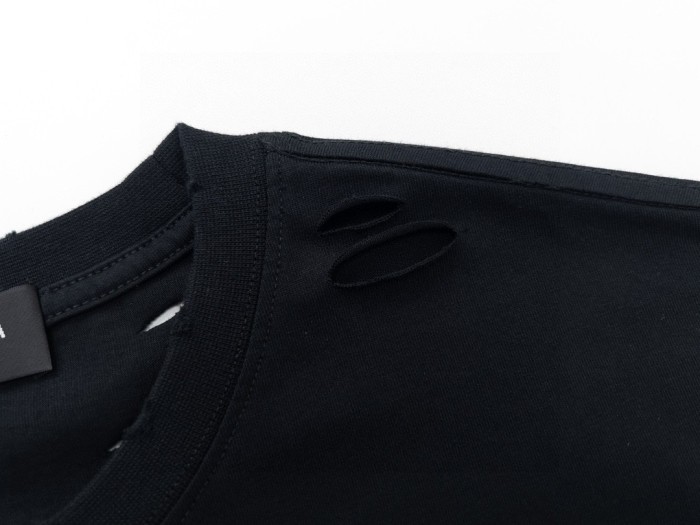 Balenciaga Oversized Distressed Logo Jersey T-Shirt