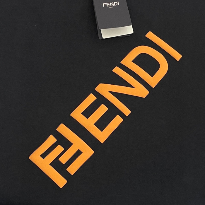 Fendi Logo Print Short Sleeve Crewneck T-Shirt