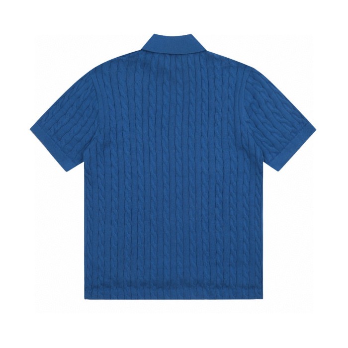 Ralph Lauren Lapel Solid Color Embroidered Logo Knitted Short Sleeve