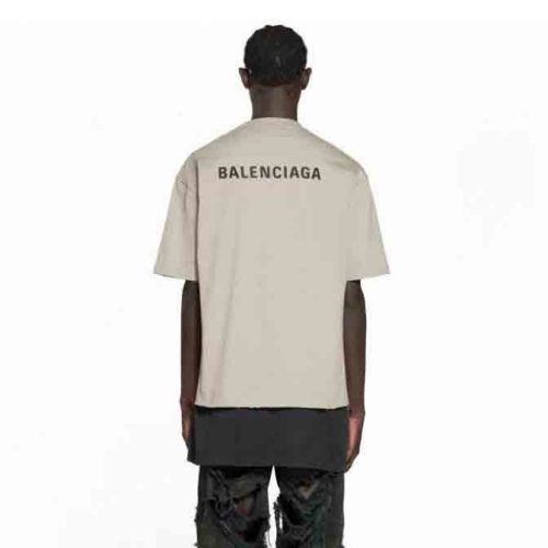 BALENCIAGA Distressed Logo-Embroidered Cotton-Jersey T-shirt