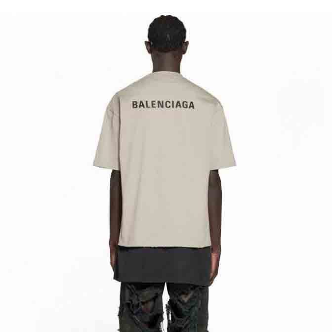 BALENCIAGA Distressed Logo-Embroidered Cotton-Jersey T-shirt