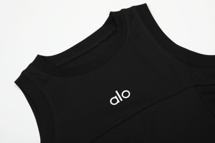 Alo Yoga Aspire Cropped Cotton-Blend Tank Top