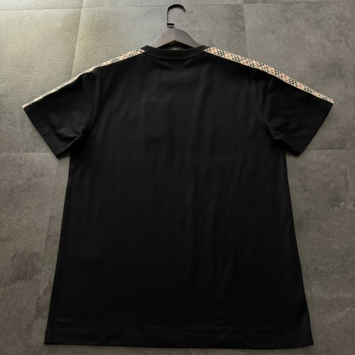 Burberry Check Trim Cotton T-shirt in Chalk