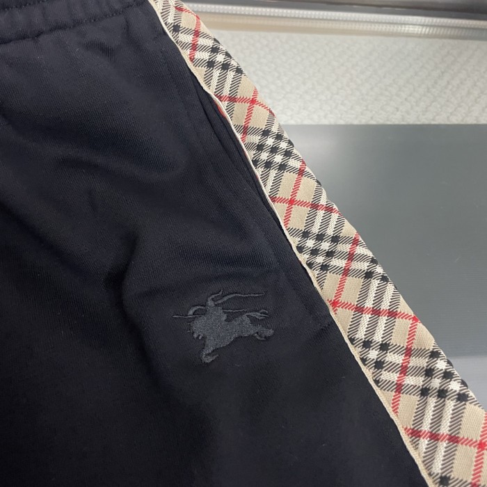 Burberry Striped Plaid Warhorse Embroidered Shorts