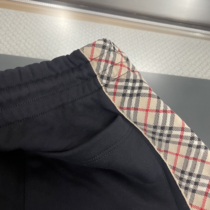 Burberry Striped Plaid Warhorse Embroidered Shorts