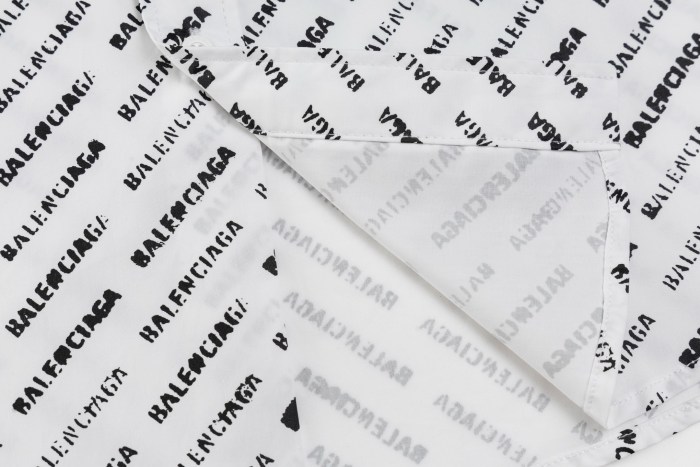 Balenciaga Allover Logo Printed Long-Sleeved Shirt