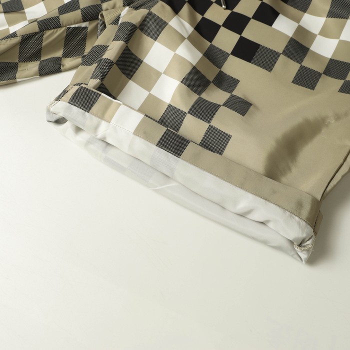 Burberry Martin Pixel Check Swim Shorts in Beige