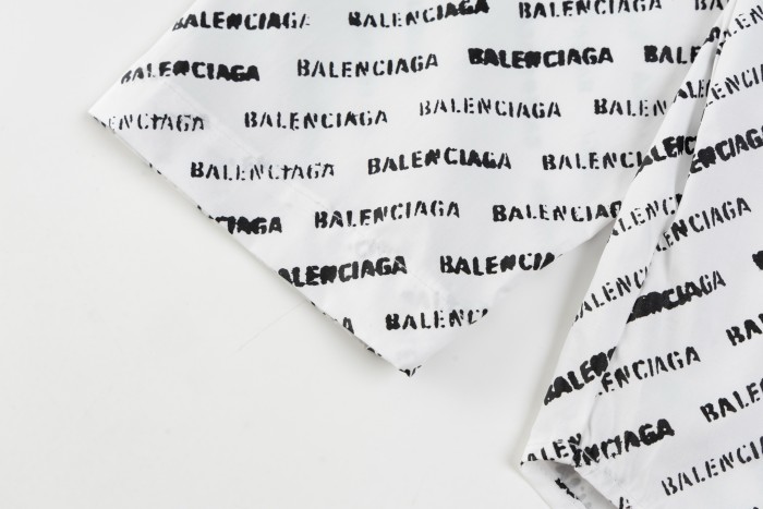Balenciaga Allover Logo Printed Long-Sleeved Shirt