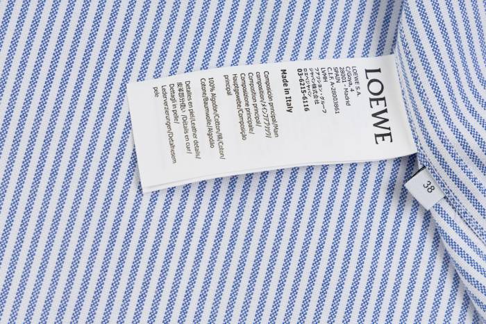 LOEWE - Suede-Trimmed Striped Cotton Shirt