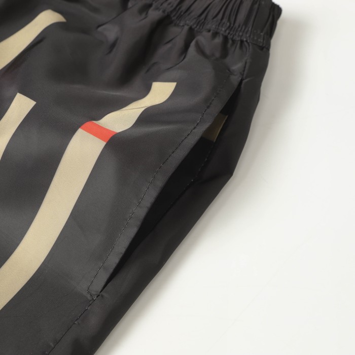 Burberry Black Sliced Check Swim Shorts