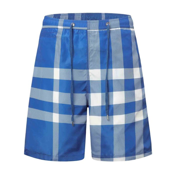 Burberry Blue Exaggerated Check Swim Shorts