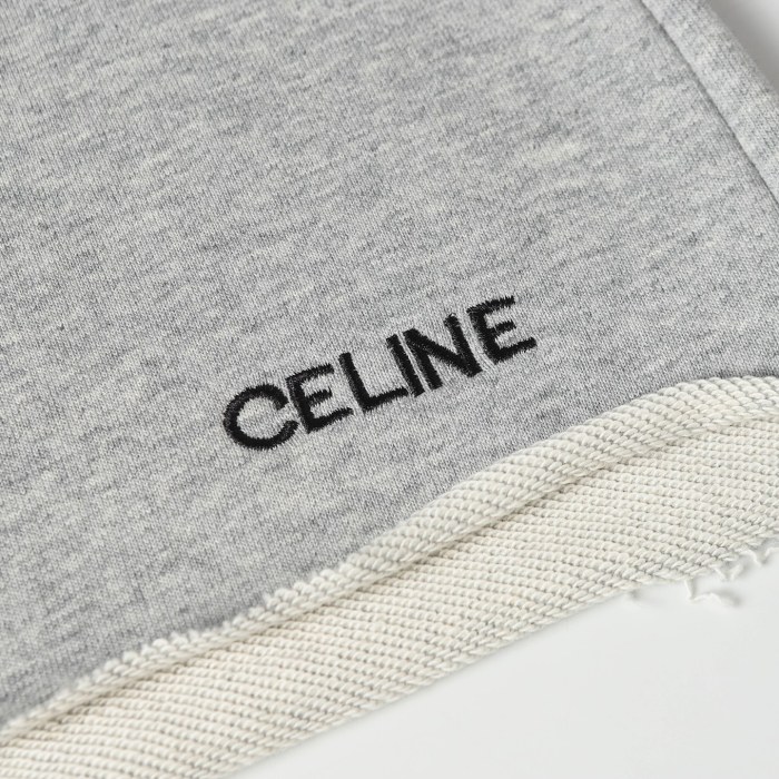 CELINE HOMME Straight-Leg Logo-Embroidered Cotton Shorts