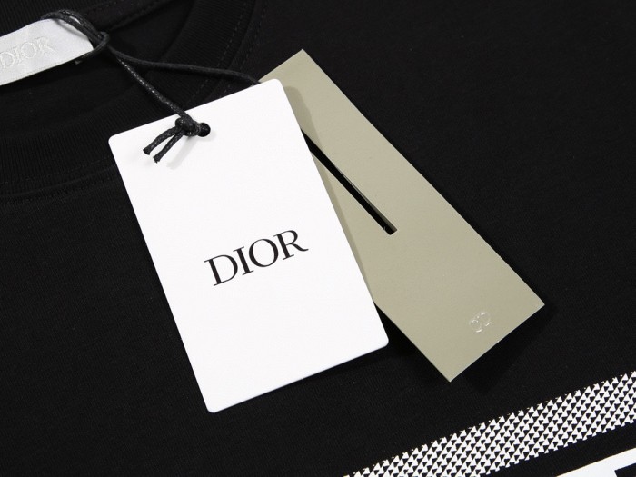 Dior White Logo Patterned Cotton Short Sleeve T-Shirt