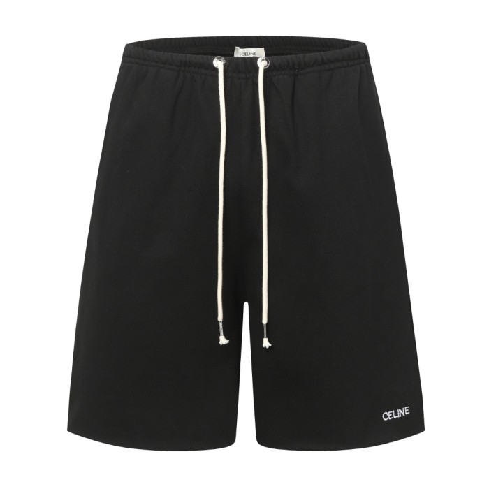 CELINE HOMME Straight-Leg Logo-Embroidered Cotton Shorts
