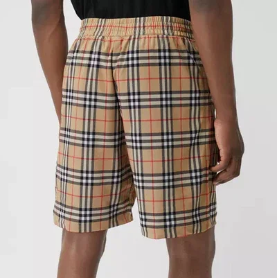 Burberry Check Shorts in Sand - Men