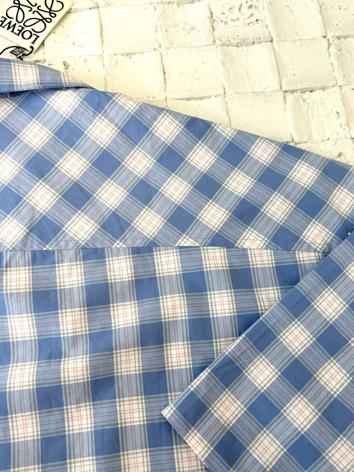 LOEWE Blue Plaid Cotton Shirt