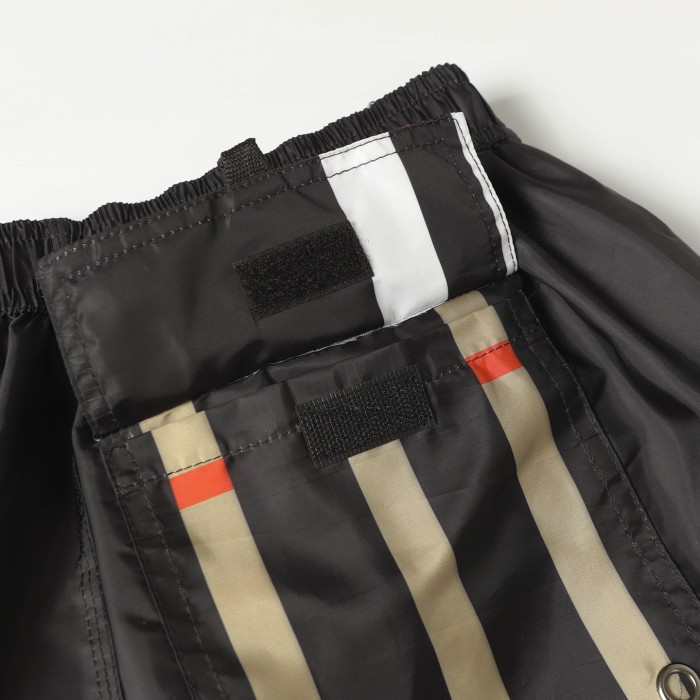 Burberry Black Sliced Check Swim Shorts