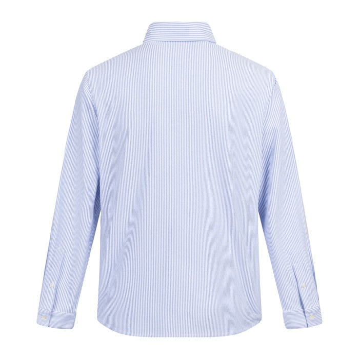 LOEWE - Suede-Trimmed Striped Cotton Shirt