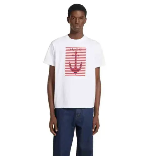 Gucci Printed Cotton Jersey T-Shirt In White