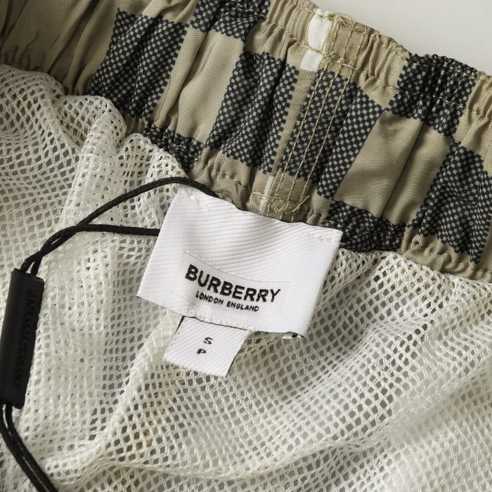 Burberry Martin Pixel Check Swim Shorts in Beige