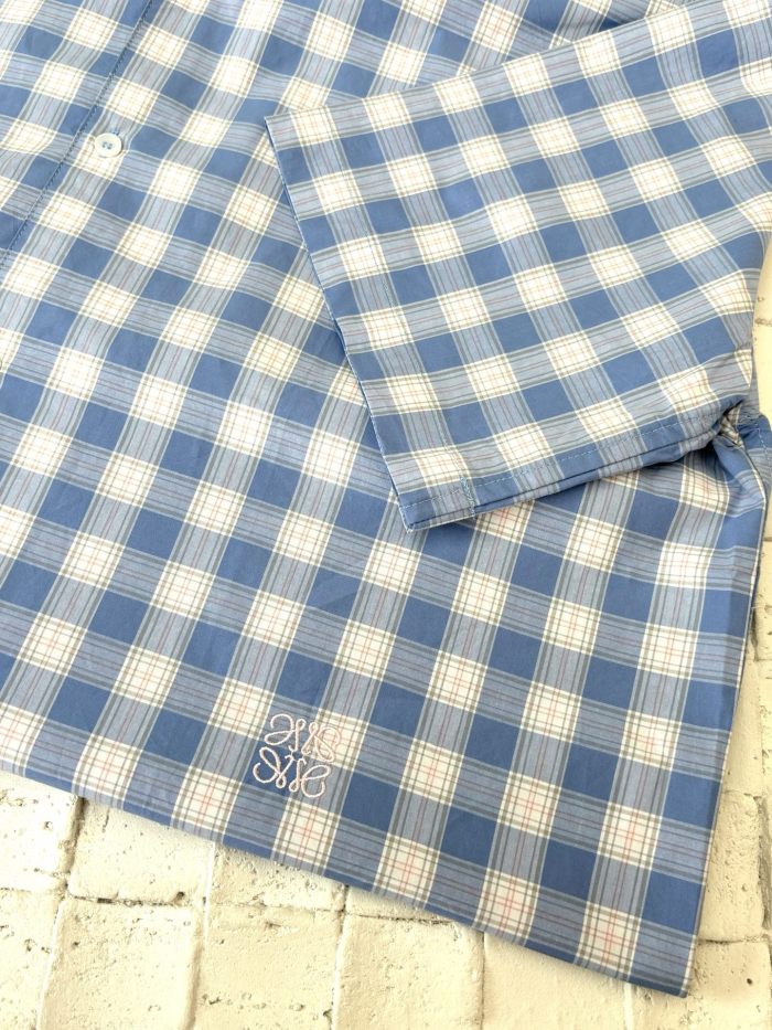 LOEWE Blue Plaid Cotton Shirt