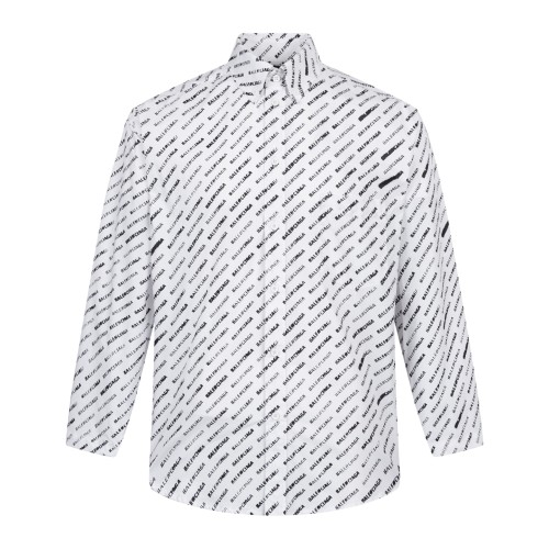 Balenciaga Allover Logo Printed Long-Sleeved Shirt