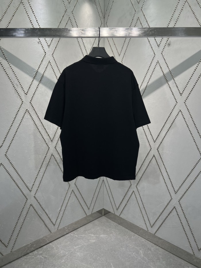 BALENCIAGA MEN'S LAUREL CLASSIC SHORT SLEEVE REGULAR POLO IN FADED BLACK