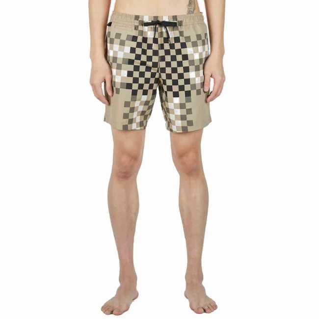 Burberry Martin Pixel Check Swim Shorts in Beige