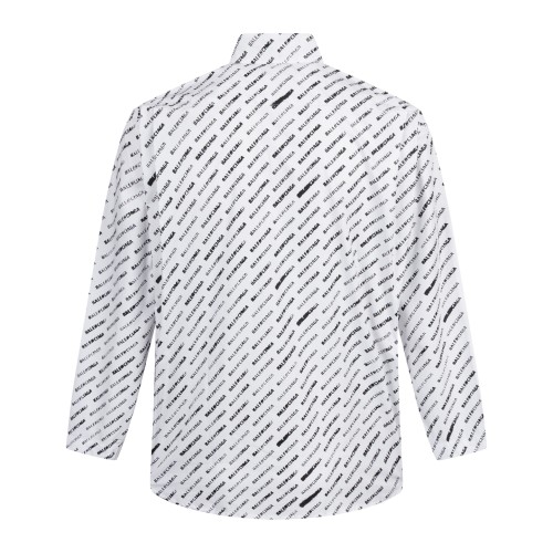 Balenciaga Allover Logo Printed Long-Sleeved Shirt