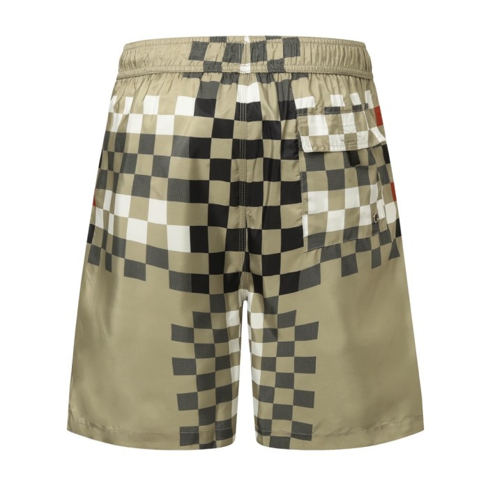 Burberry Martin Pixel Check Swim Shorts in Beige