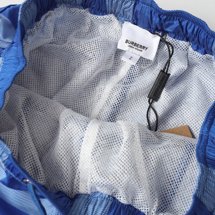 Burberry Blue Exaggerated Check Swim Shorts