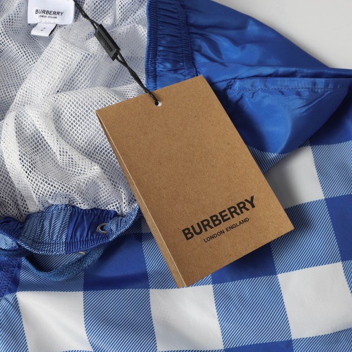 Burberry Blue Exaggerated Check Swim Shorts