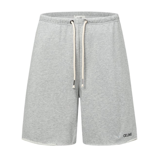 CELINE HOMME Straight-Leg Logo-Embroidered Cotton Shorts