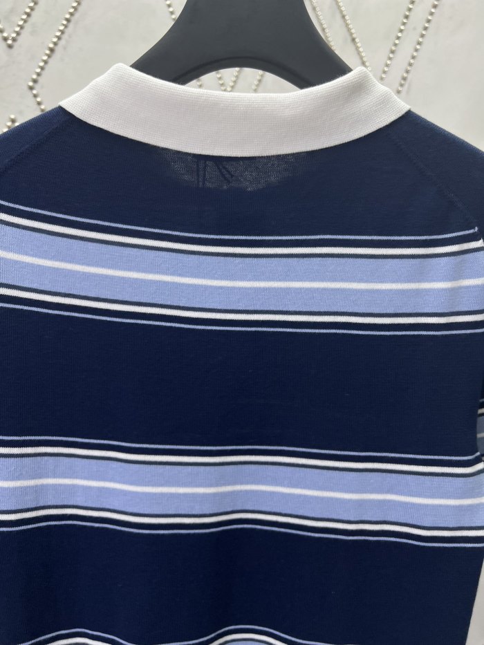 Dior Lily of the Valley Logo Embroidered Knitted POLO Shirt