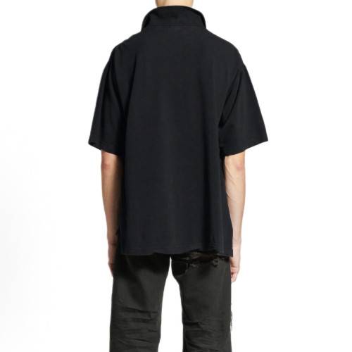 BALENCIAGA MEN'S LAUREL CLASSIC SHORT SLEEVE REGULAR POLO IN FADED BLACK